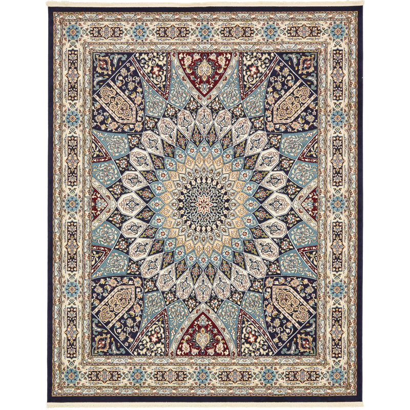 Astoria Grand Jackson Oriental Navy Blue Area Rug & Reviews Wayfair